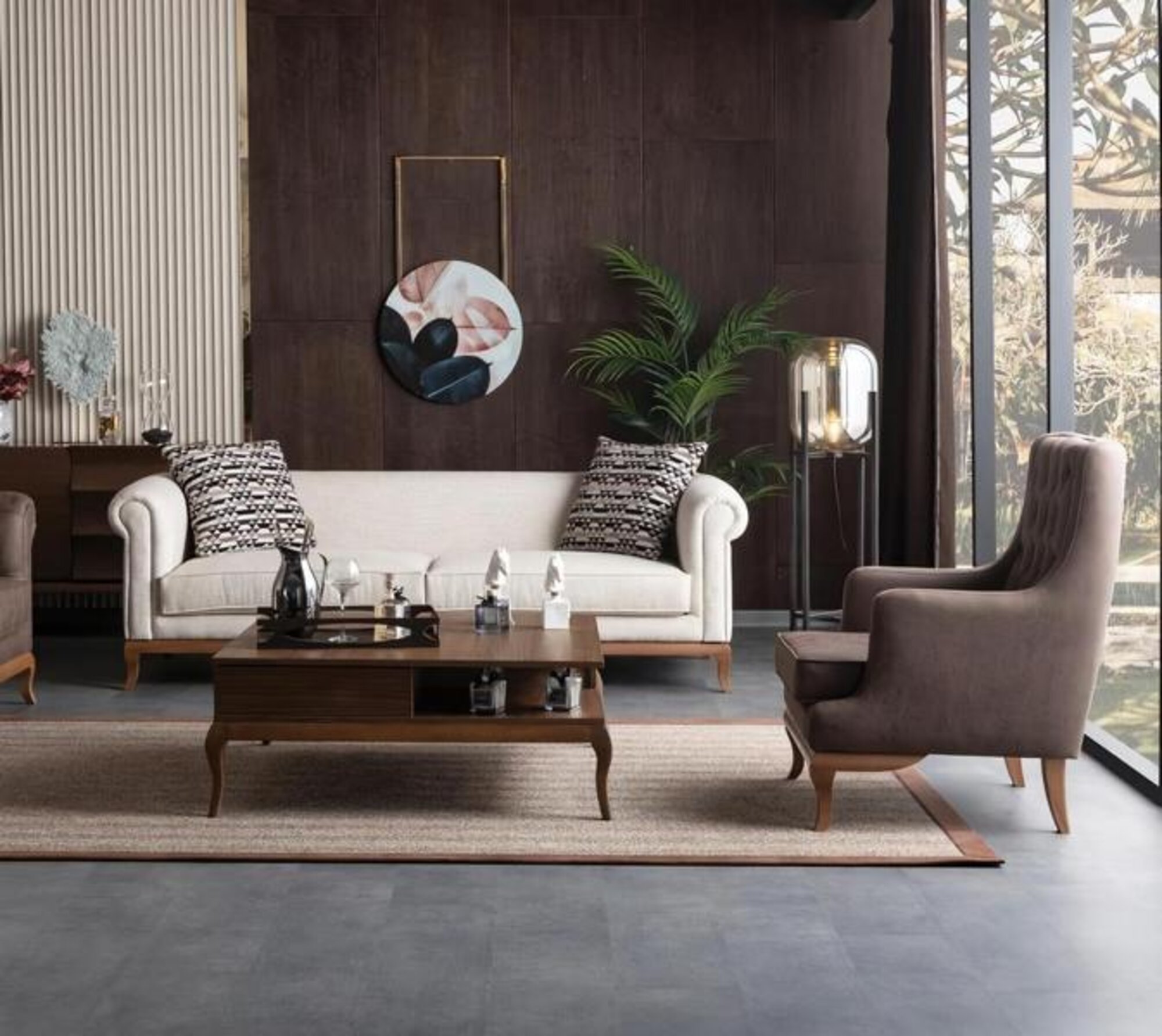 Couch set sofa set seating group sofa 3-seater armchair seating furniture 2-piece