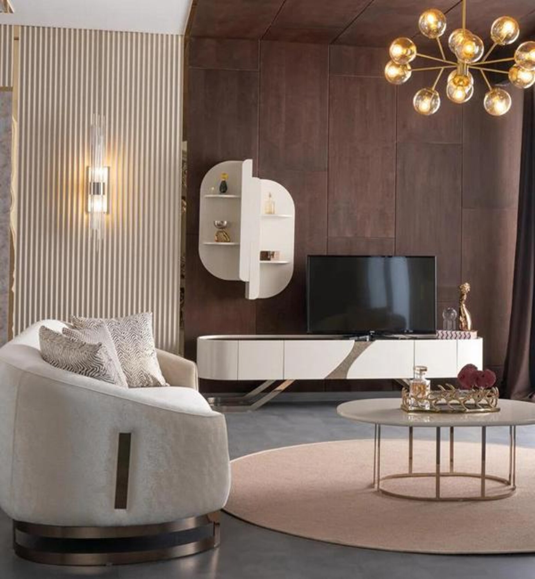 Living room set wall unit sofa 3 seater coffee table sideboard wall shelf