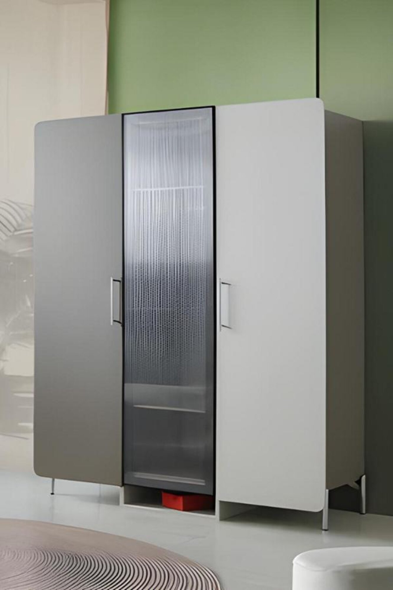 Modern wardrobe Unique glass front Stylish accents children\'s room