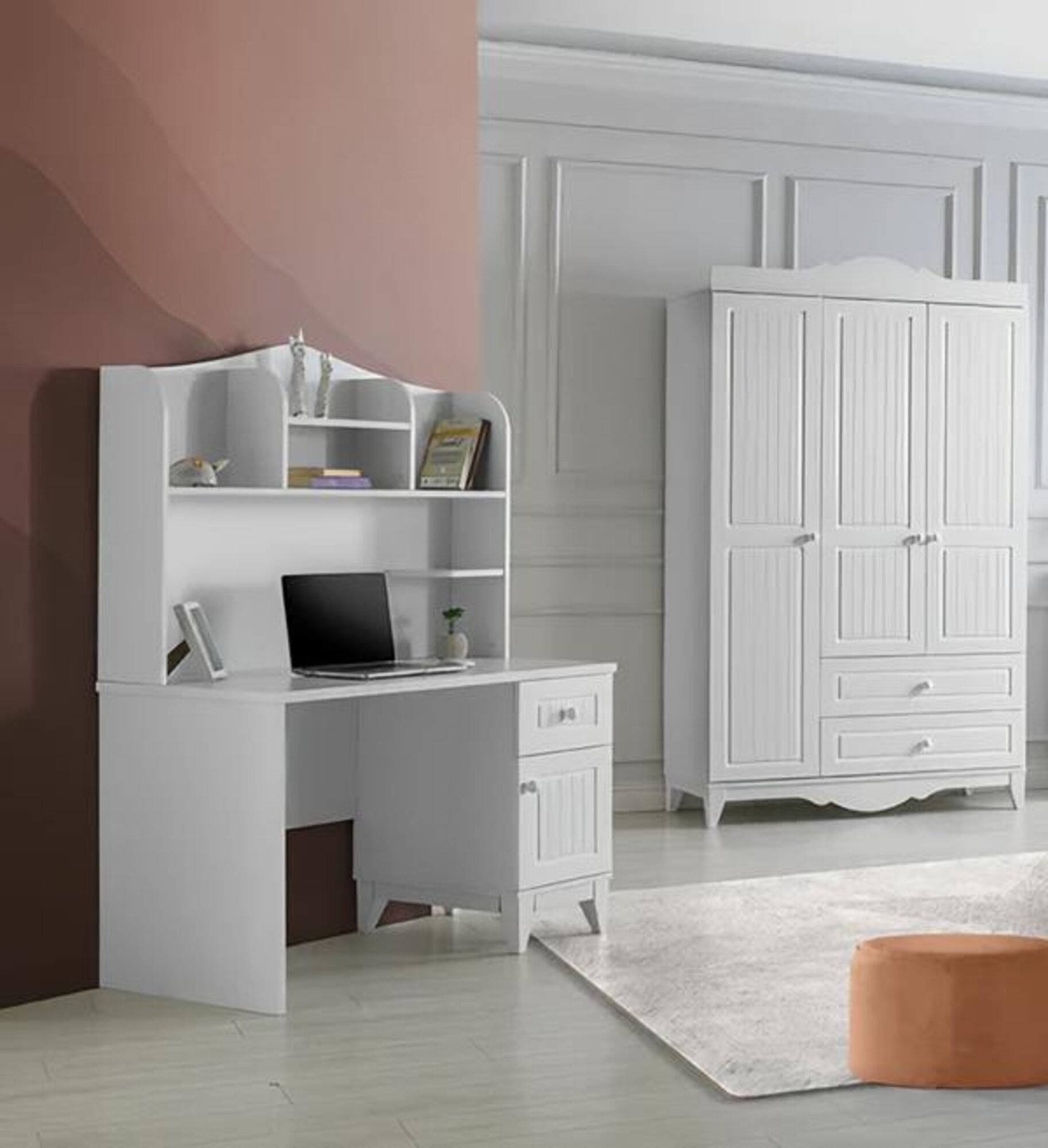 Desk storage wardrobe elegant design stylish living spaces furniture