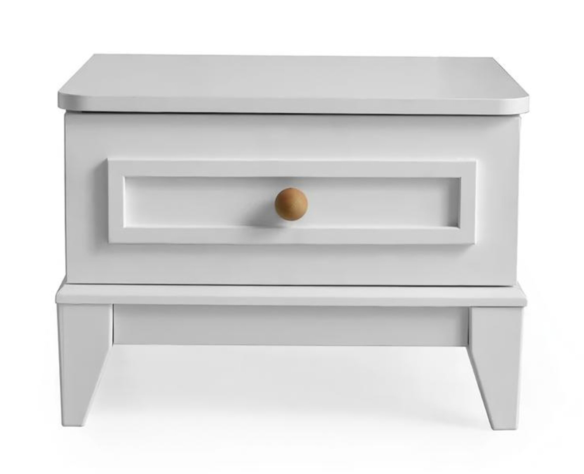 Practical nightstand for children\'s room with storage space and child-friendly design.