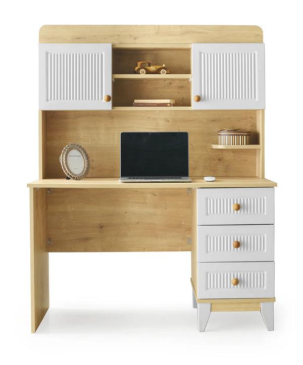 Functional desk for the children\'s room with plenty of workspace table.