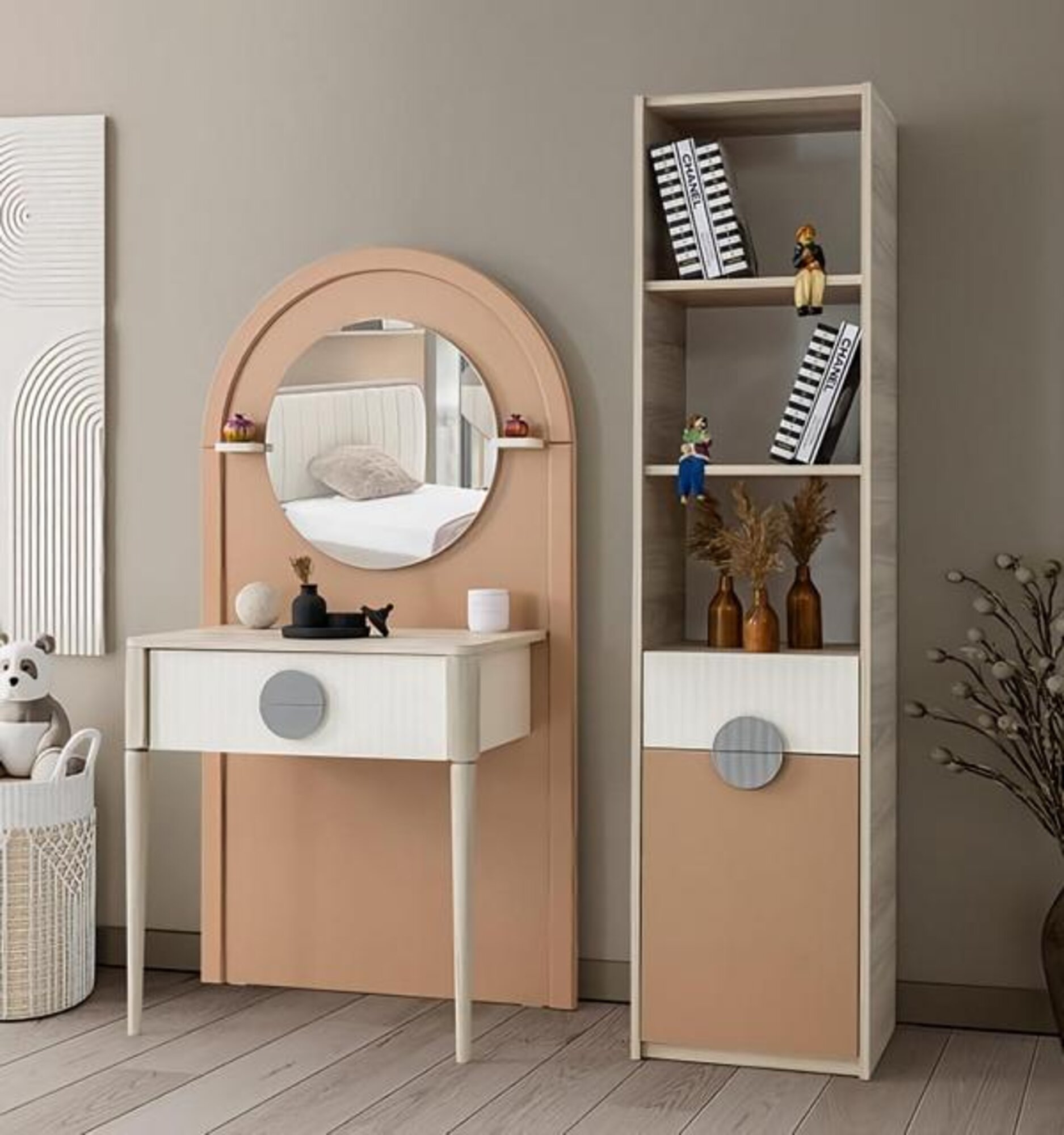 Vanity table bookshelf stylish design modern living environment furniture