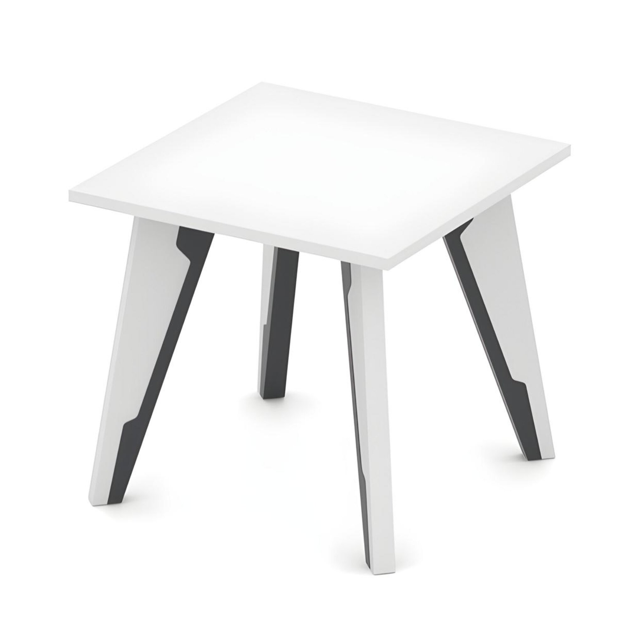 Coffee table side table square wood office white - black