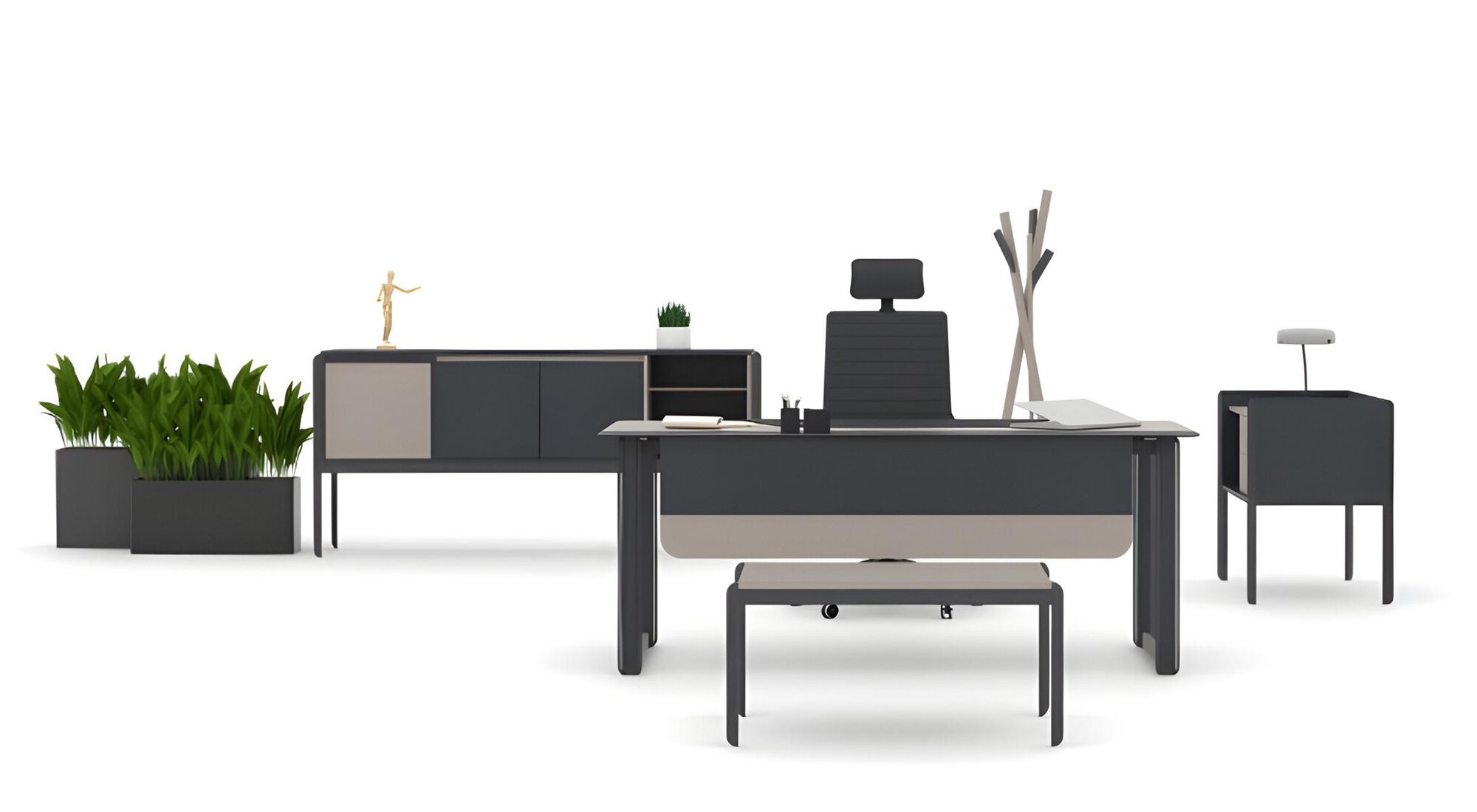 Home Office Set Desk Office Cabinet Chest of Drawers Coffee Table Anthracite