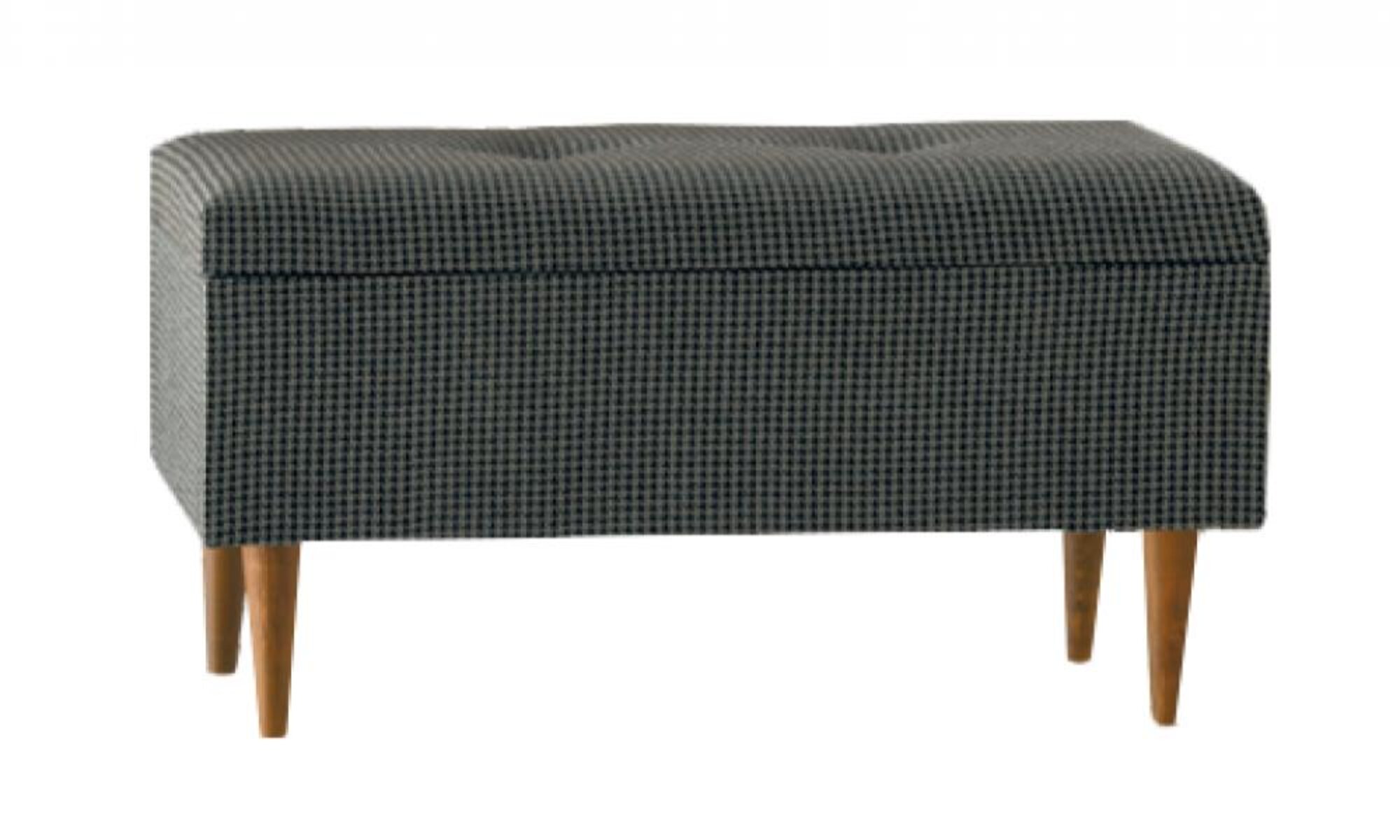 Bank bench, stool, padded bench, storage seat chest with space, checkered.