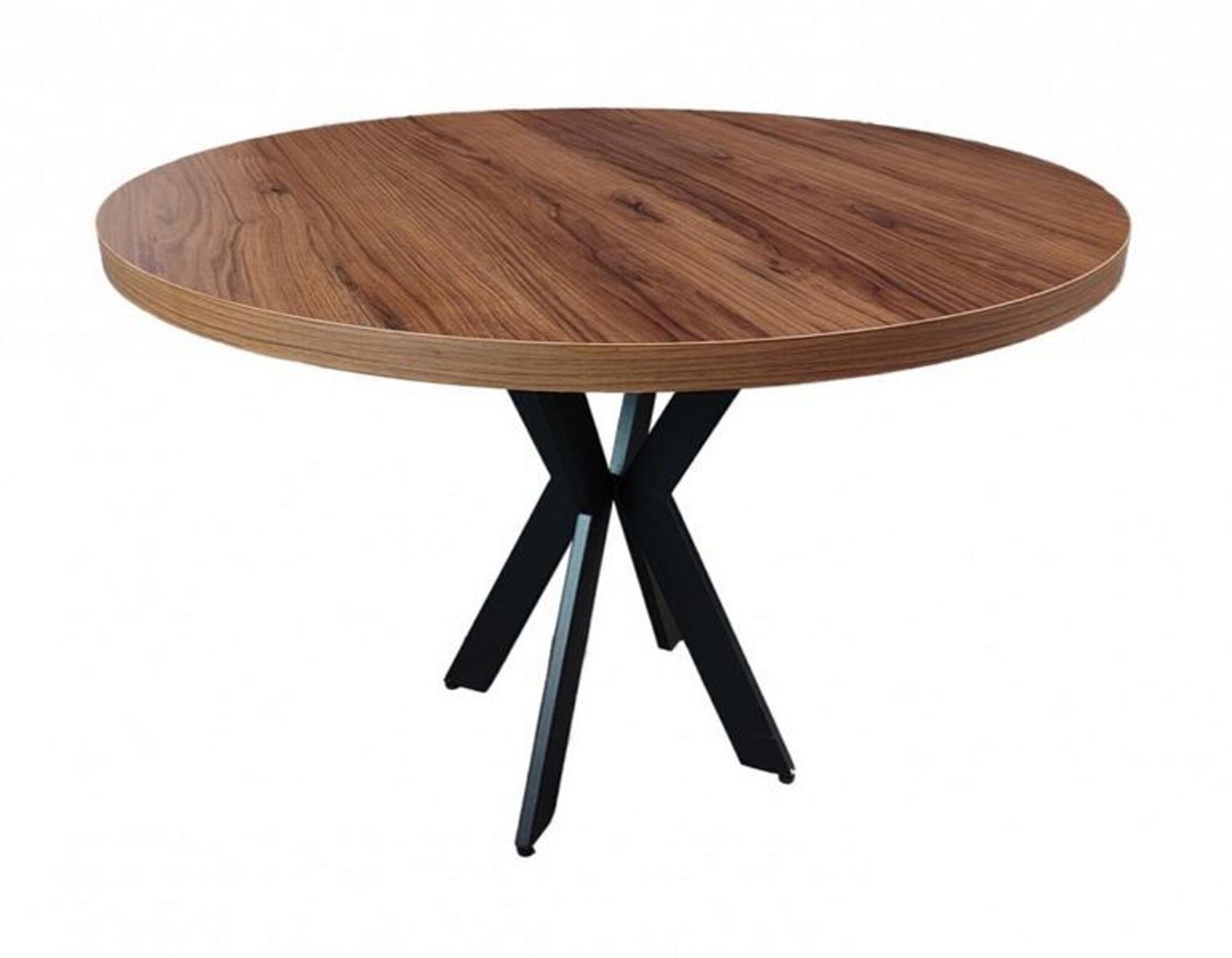 Kitchen table dining table round wooden industrial with metal legs