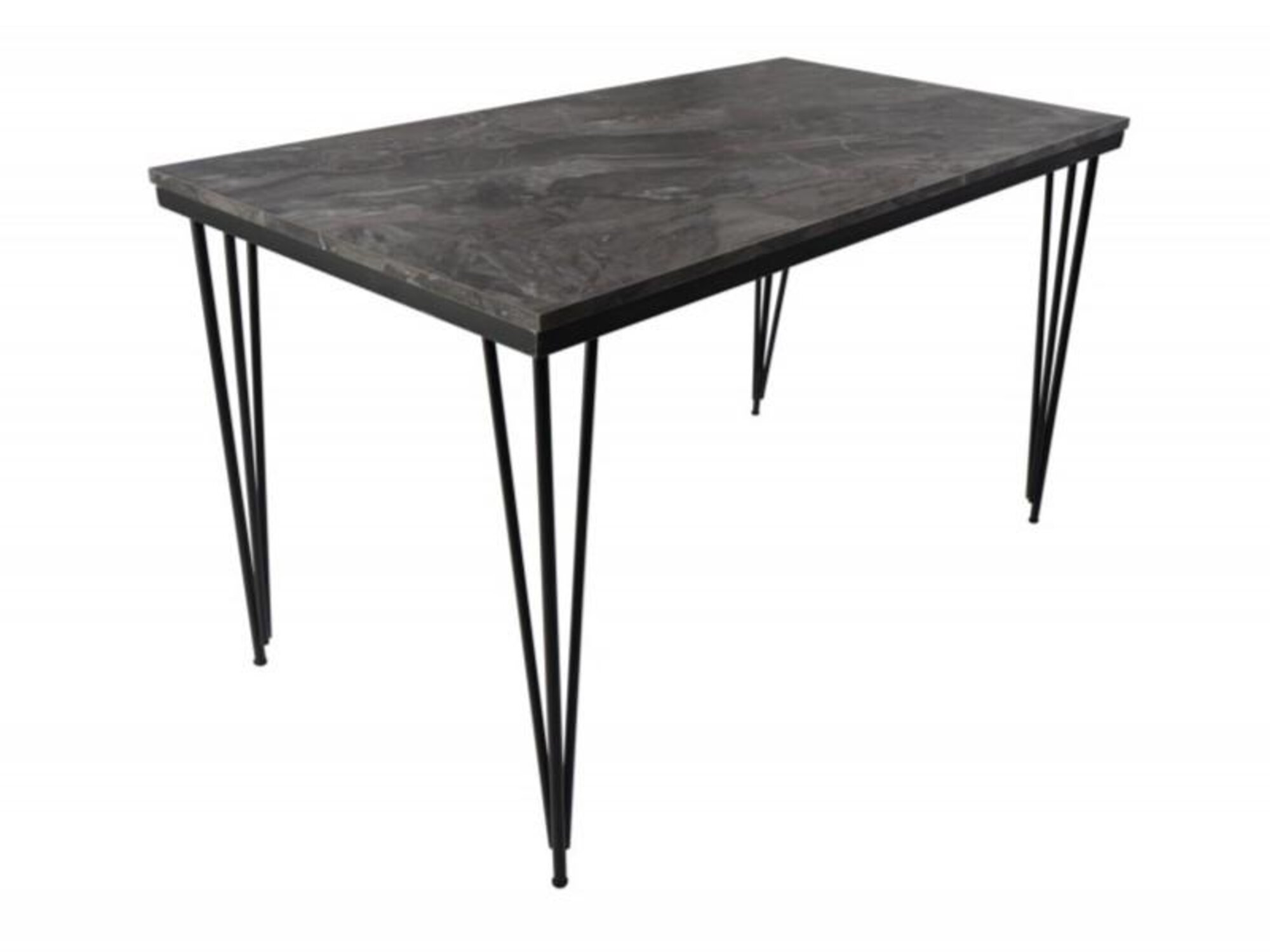 Dining table extendable kitchen table metal legs marble look