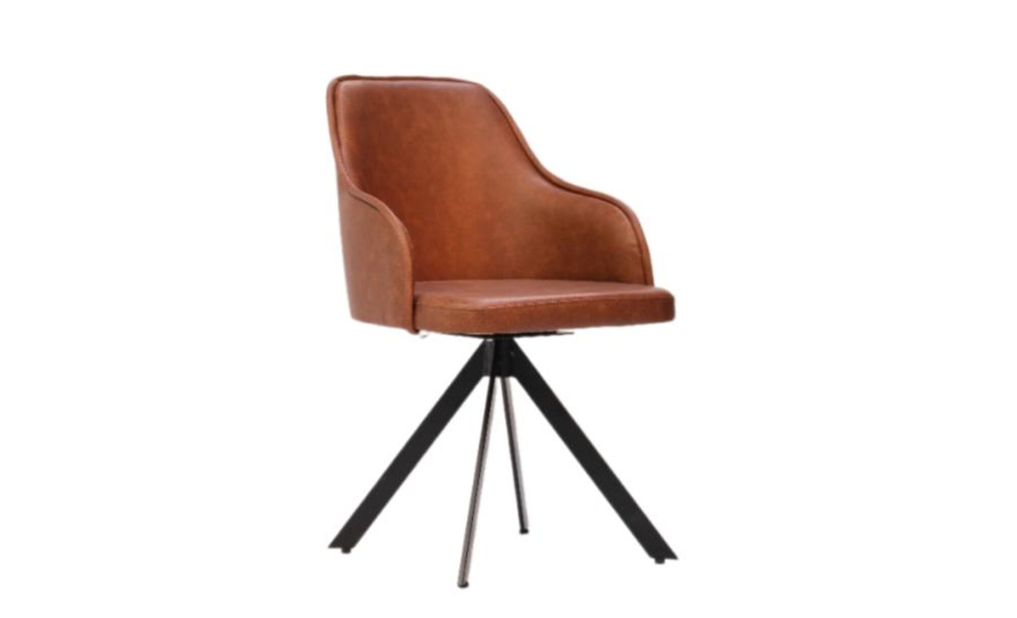 Chair dining chair upholstered metal faux leather swivel with armrests