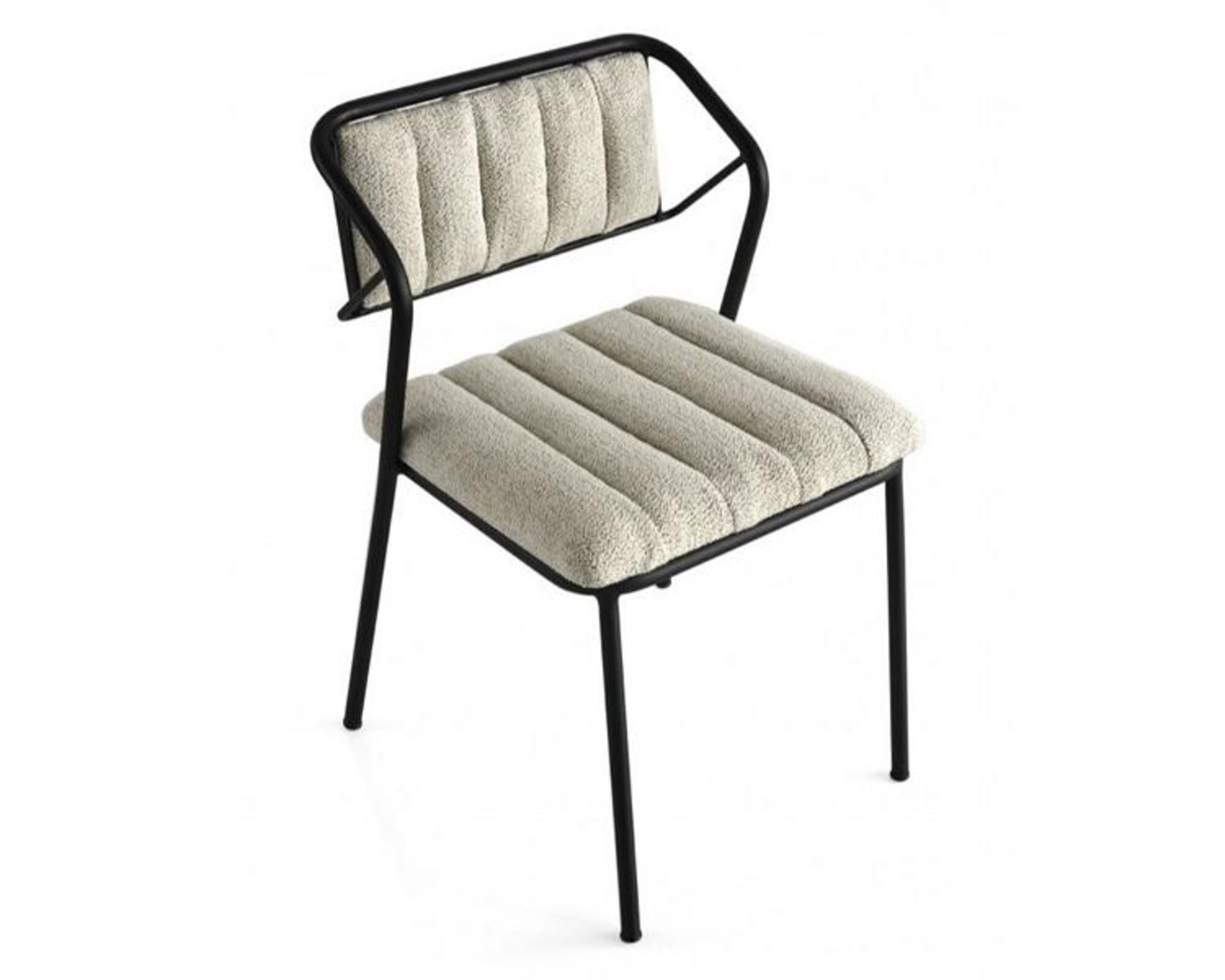 Chair kitchen chair dining chair upholstered with backrest metal legs