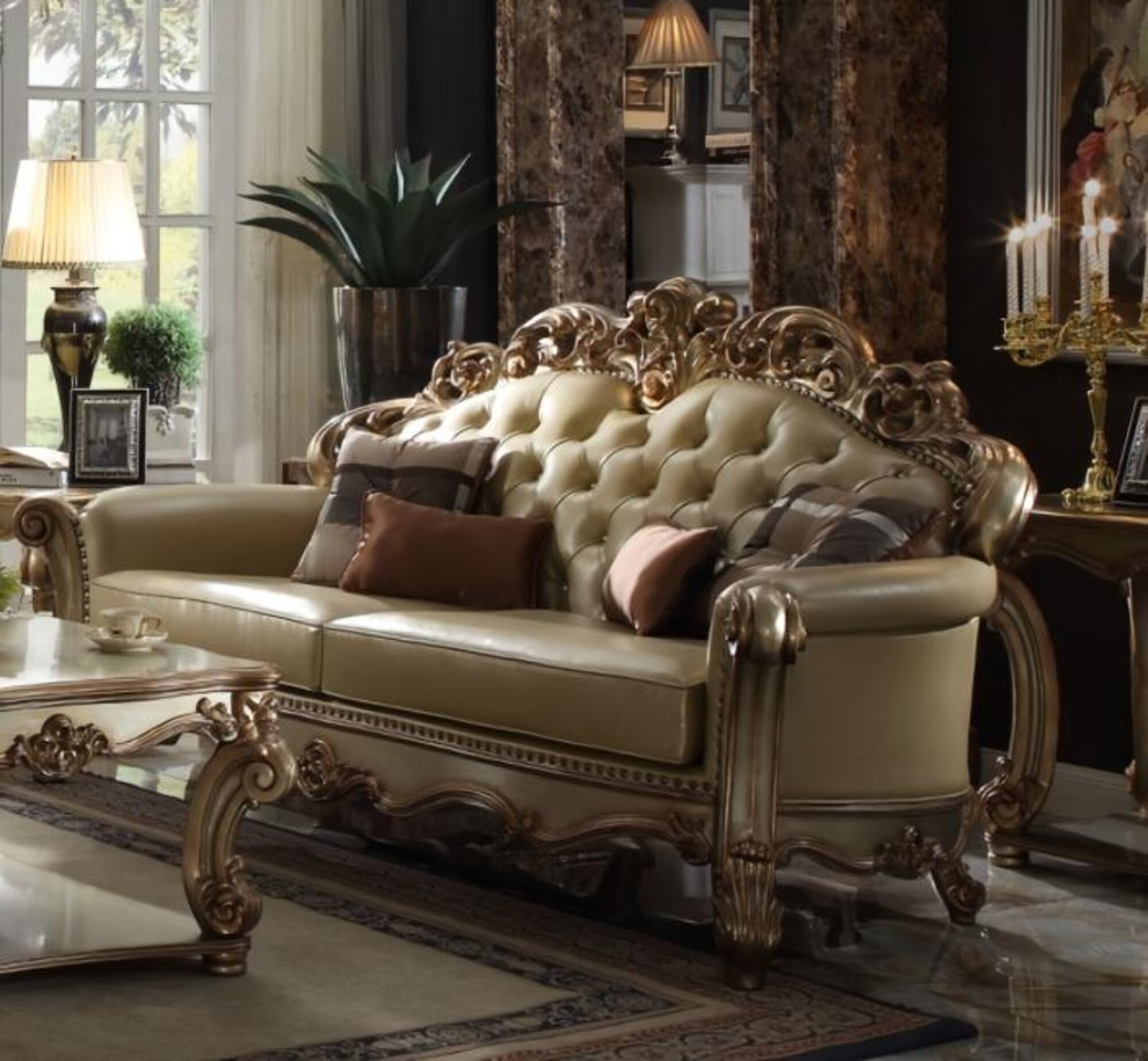 3-Seater Luxury Sofa Baroque Sofa Chesterfield Royal Classic