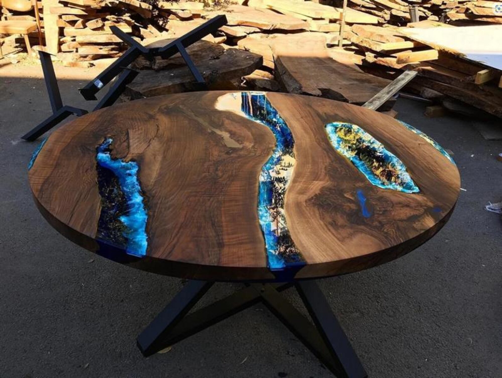 Coffee Table High Quality Luxury Design Wood Brown Furniture Living Room Round Coffee Tables