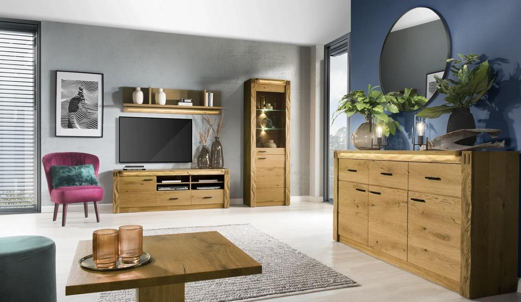 Living Room TV Lowboard Luxurious Furniture Complete Wall Set 4-piece