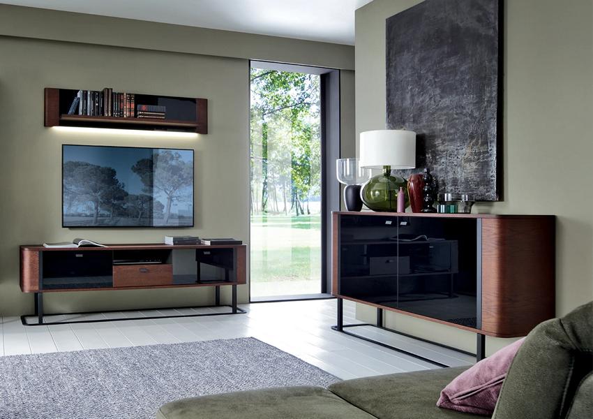 Living room modern furnishings wall shelf TV lowboard luxurious sideboard