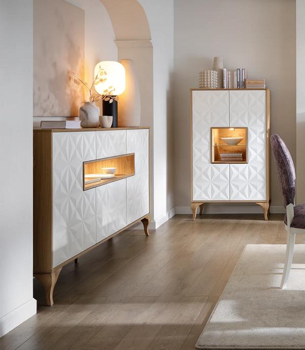 Modern wooden furniture sideboard luxurious cabinet highboard display cabinet