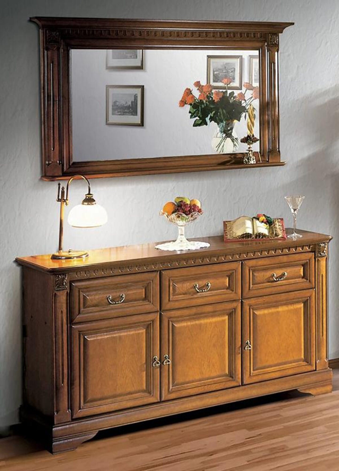 Sideboard with mirror storage cabinet sideboard wall mirror classic set