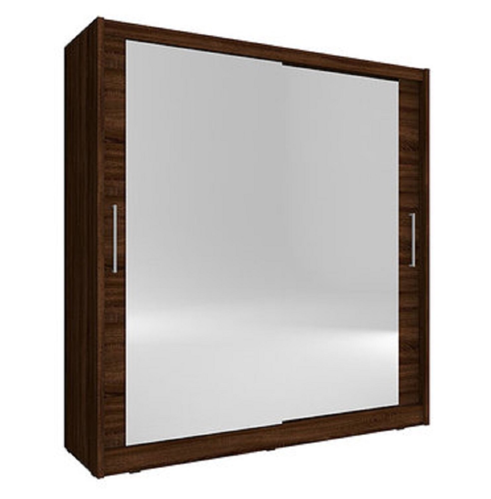 Modern style designer wardrobe made of MDF with 2-floating doors & massive mirror