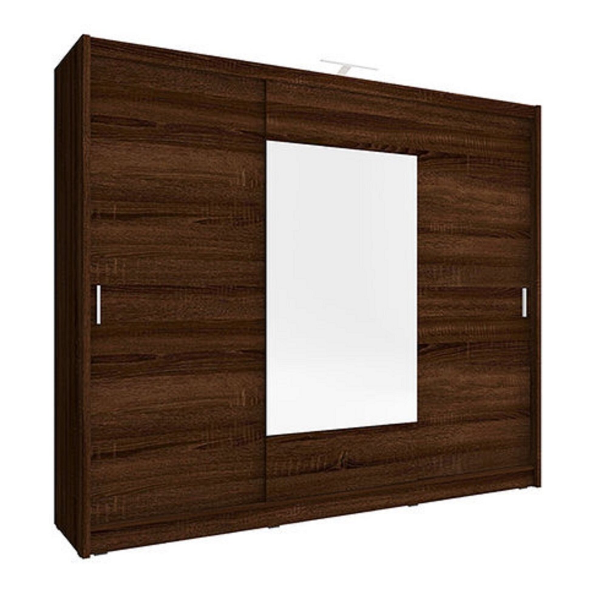 XXL massive designer wardrobe with mirror, light & 3-floating doors made of MDF/chipboard 250cm