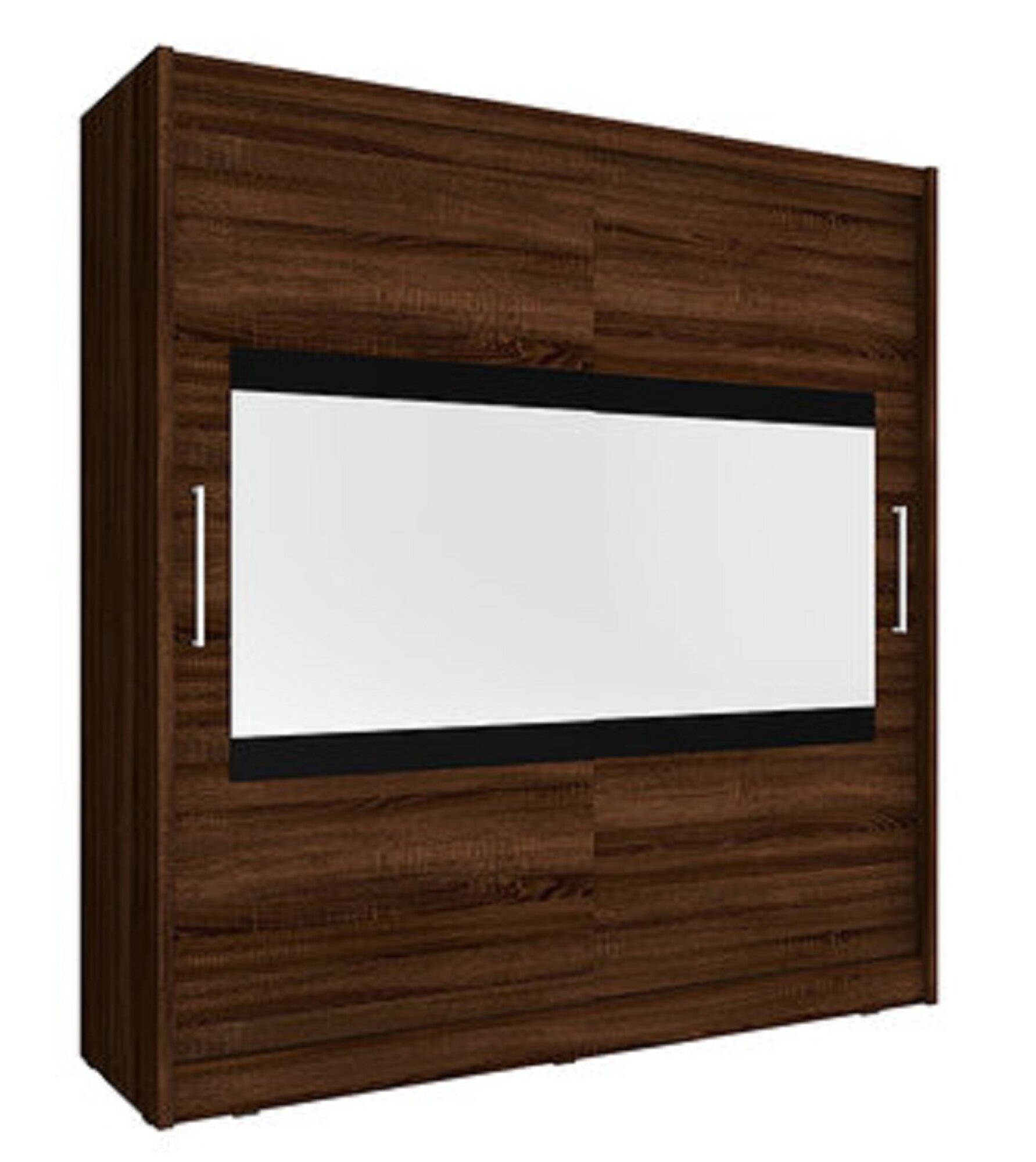 Designer massive wardrobe in modern style made of MDF with 2-sliding doors & rectangular mirror 200cm model MAJA IV