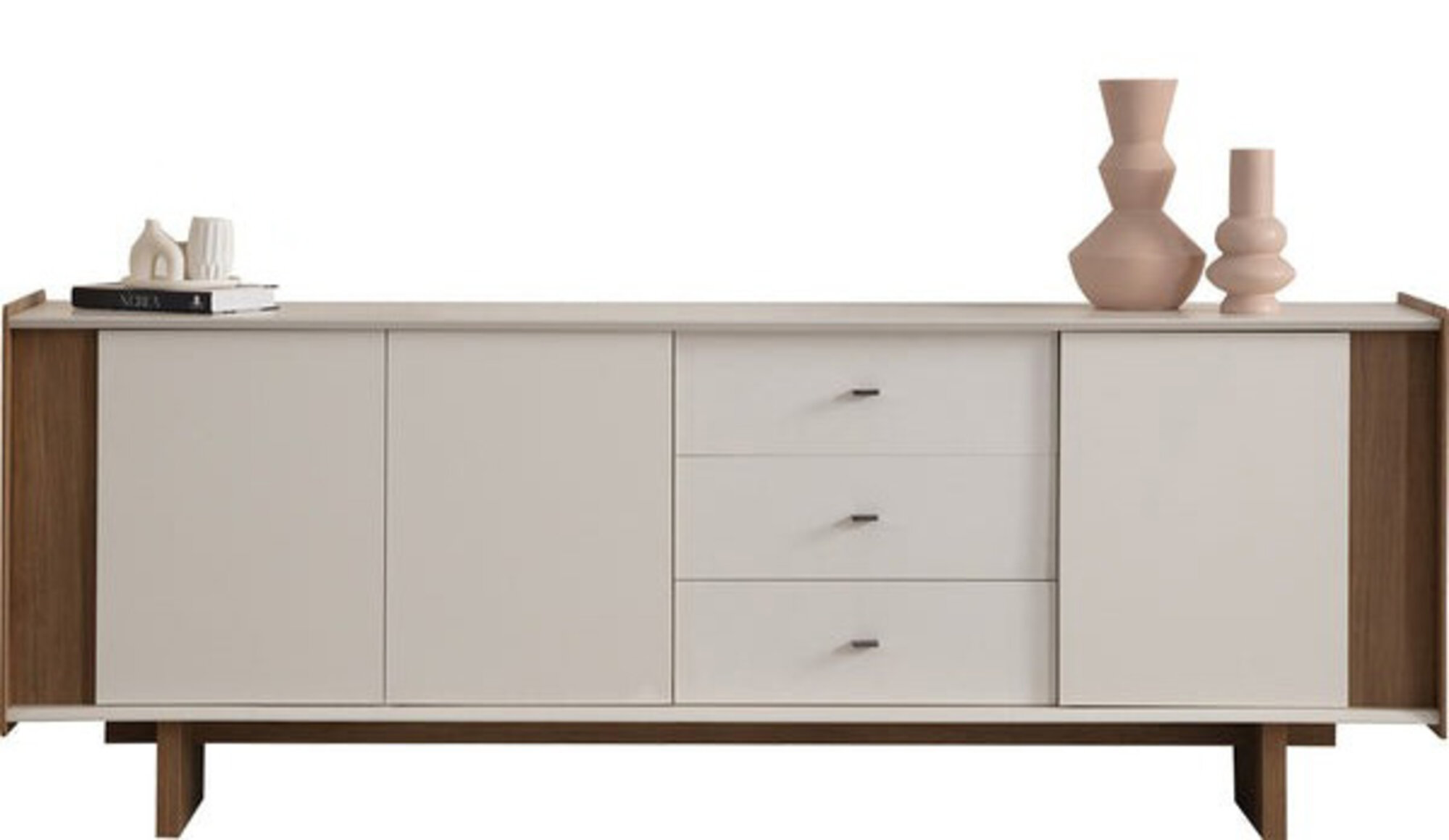Exclusive white-brown kitchen sideboard modern kitchen console wooden furniture