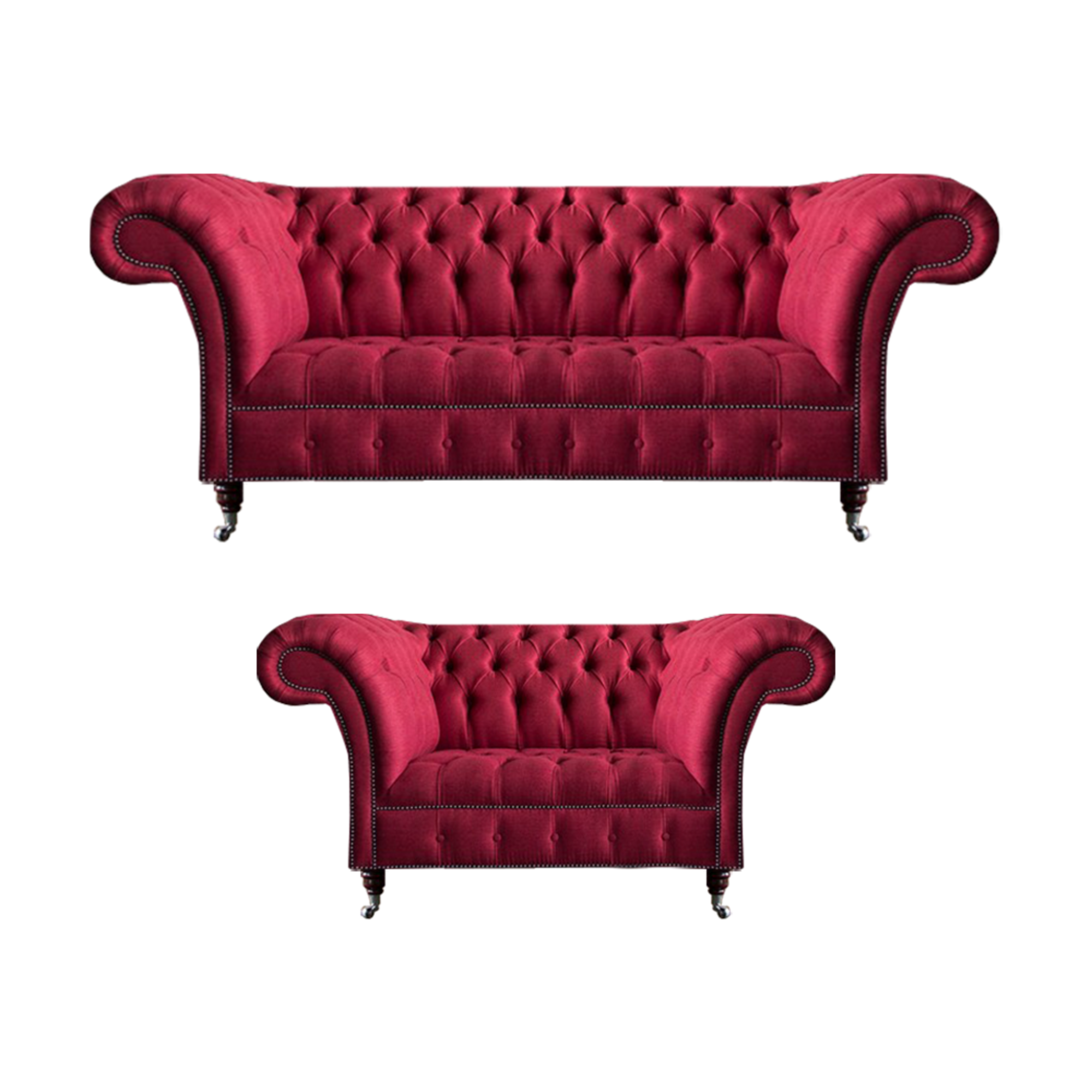 Rosa Chesterfield 3-Seater Stylish Two-Seater Living Room Upholstery Set