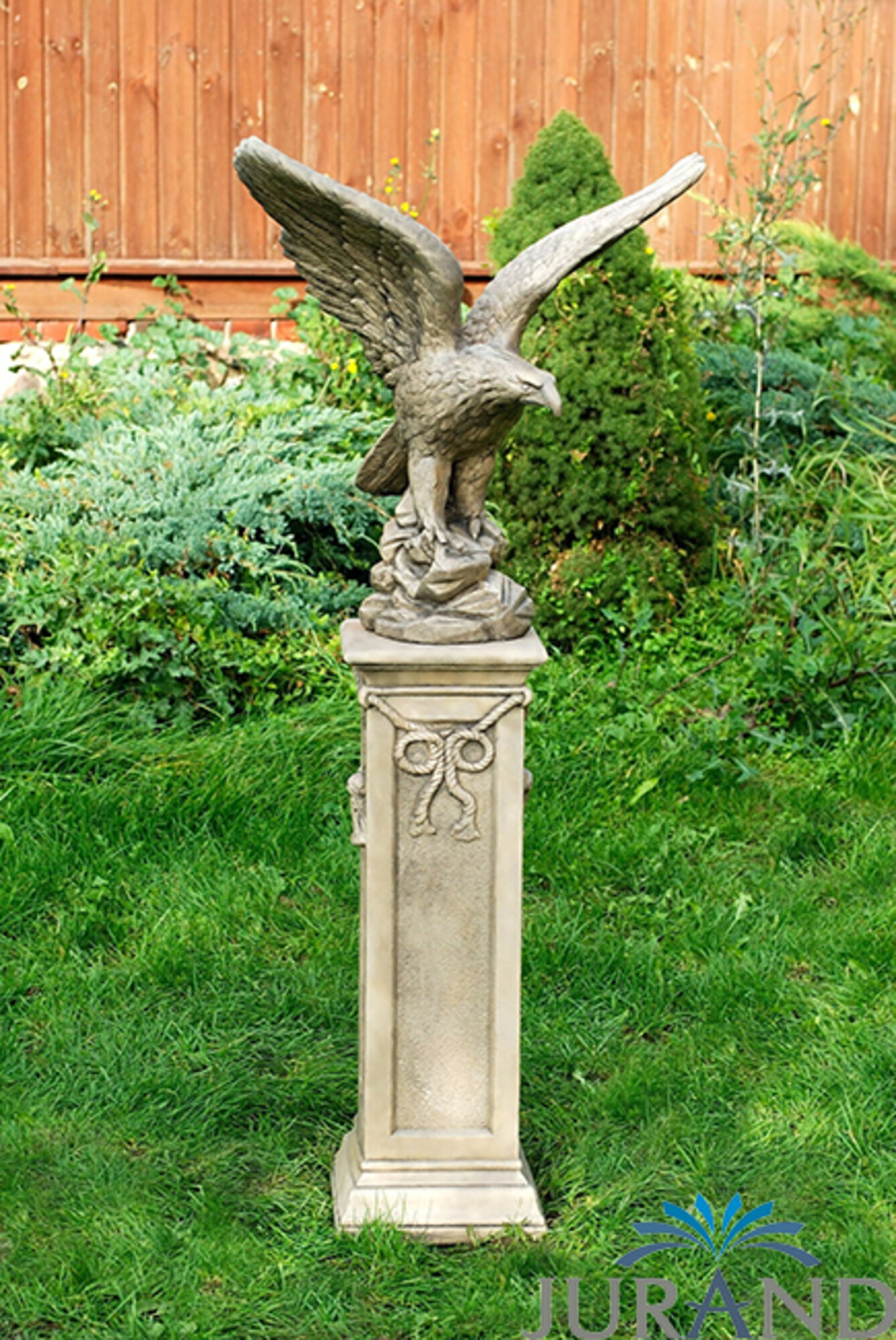 GARDEN FIGURE STONE FIGURE FIGURE GARDEN SCULPTURE STONE CAST EAGLE 59 cm - 1580