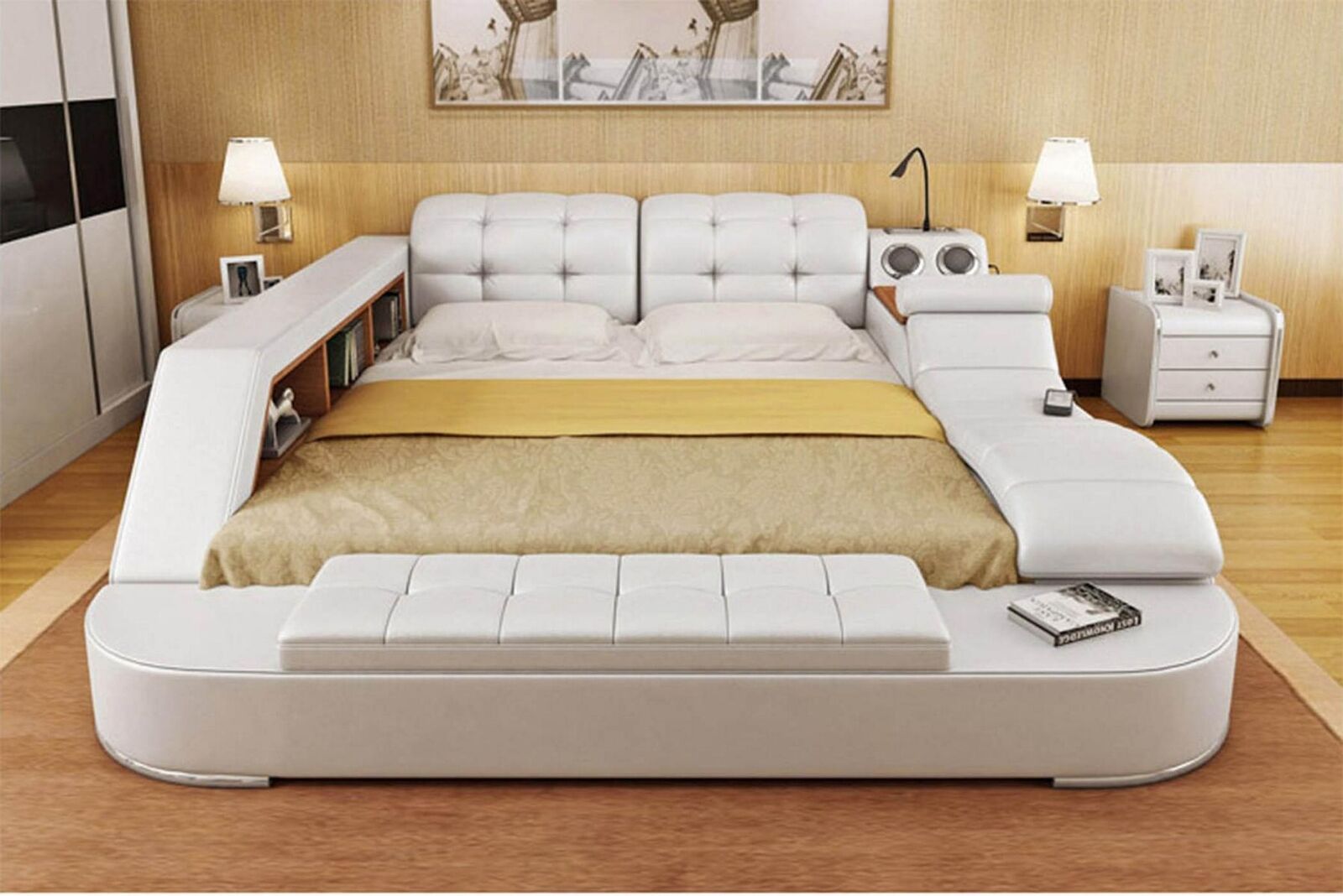 Chesterfield double luxury design bed 180x200 multifunctional bed new