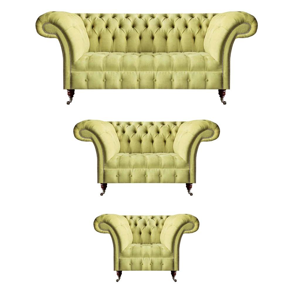 Living room yellow luxury set seating furniture upholstery fabric new chesterfield