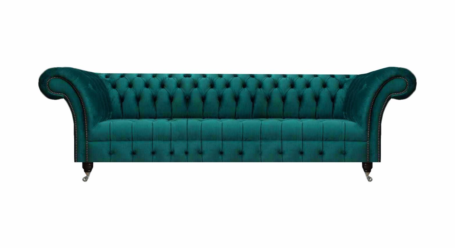 Modern Design Furniture Green Sofa Couch Four Seater Chesterfield Furnishings