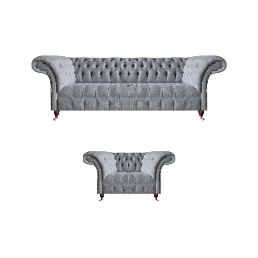 Sofa set sofa three-seater couch living room armchair Chesterfield modern design