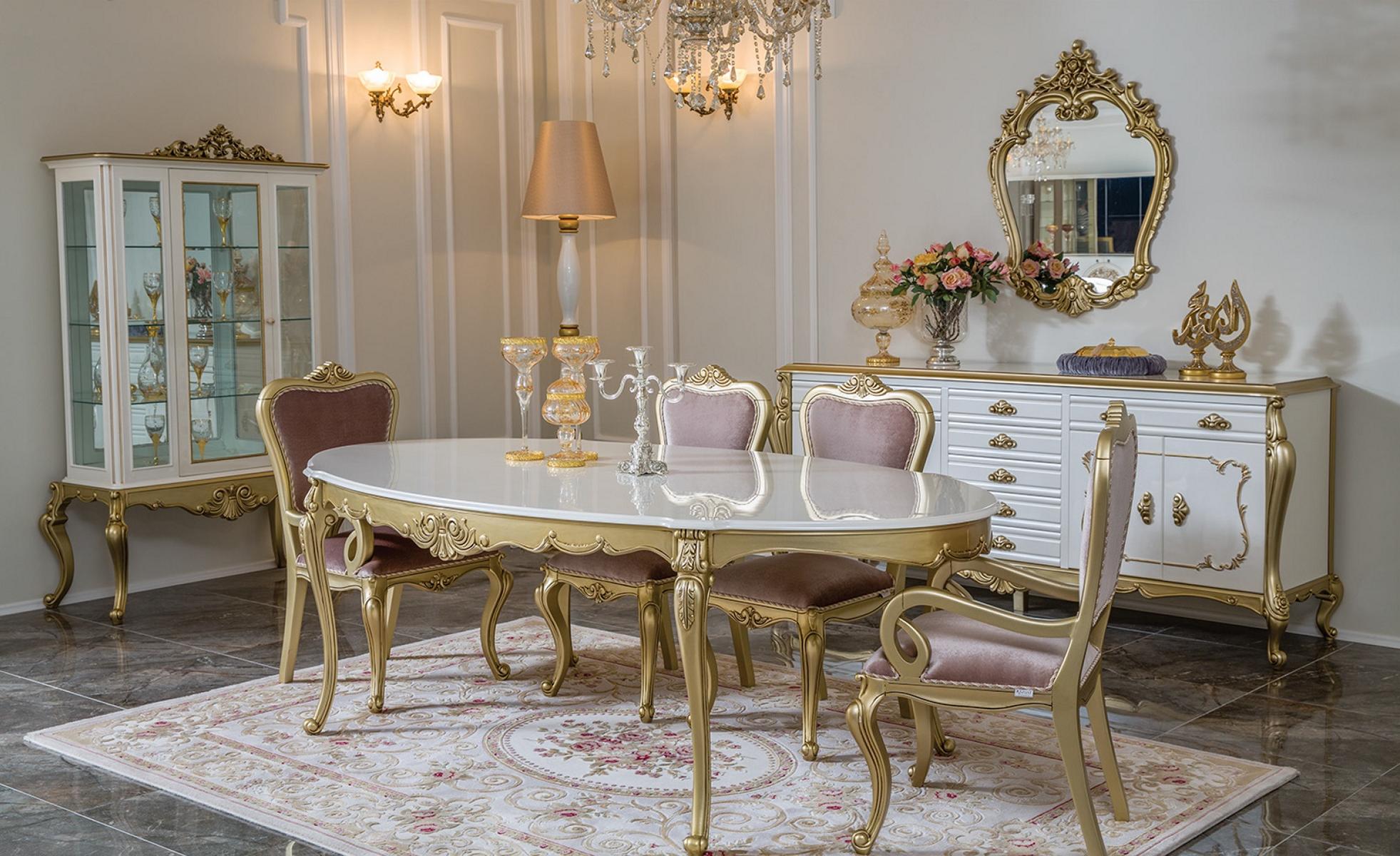 Design Dining Room Set 8pcs Dining Table Chair Dresser Display Cabinet