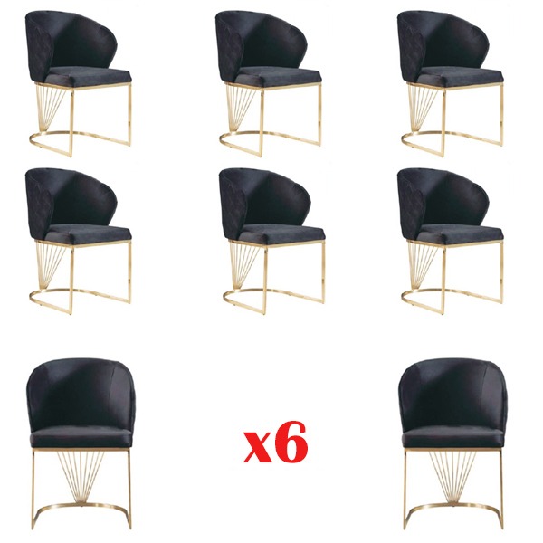 Set 6x Chair Chairs Armchair Dining Room Set Wood Modern Group Furniture