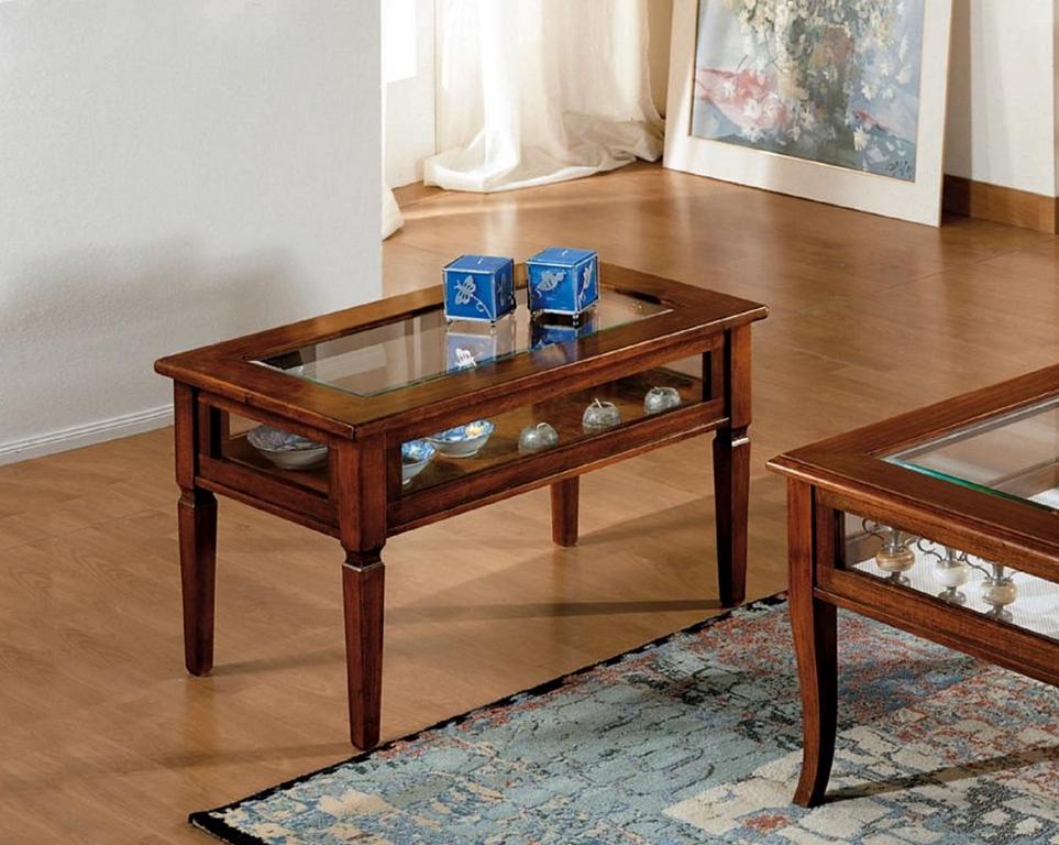 Coffee table Stylish coffee table with glass inlay Made of