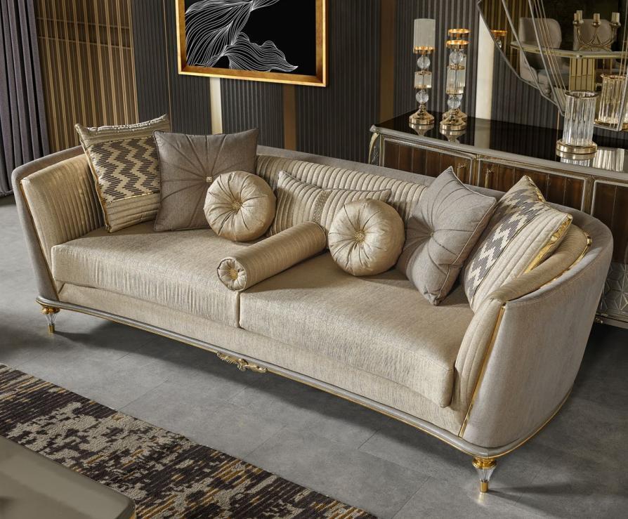 Three seater fabric sofas sofa 3 seater beige luxury couches fabric couch new