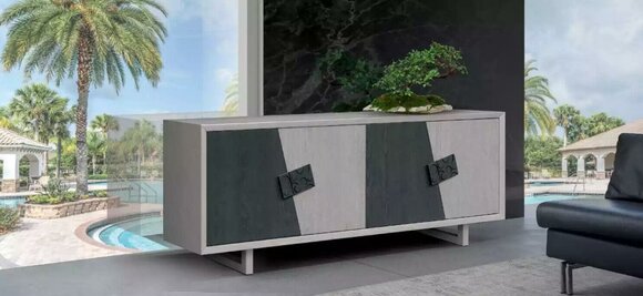 Gray Sideboard Modern Wooden Dresser Living Room Furniture Designer New