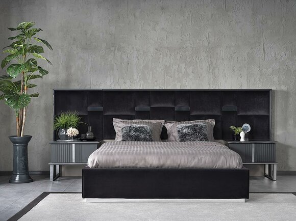 Bedroom furniture double bed 2x bedside tables complete set 3 pieces new furnishings