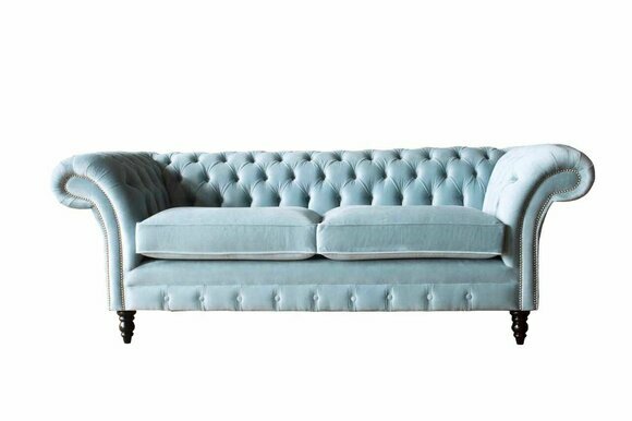 Chesterfield 3 Seater Upholstery Couch Sofa Textile Modern Style Fabric New
