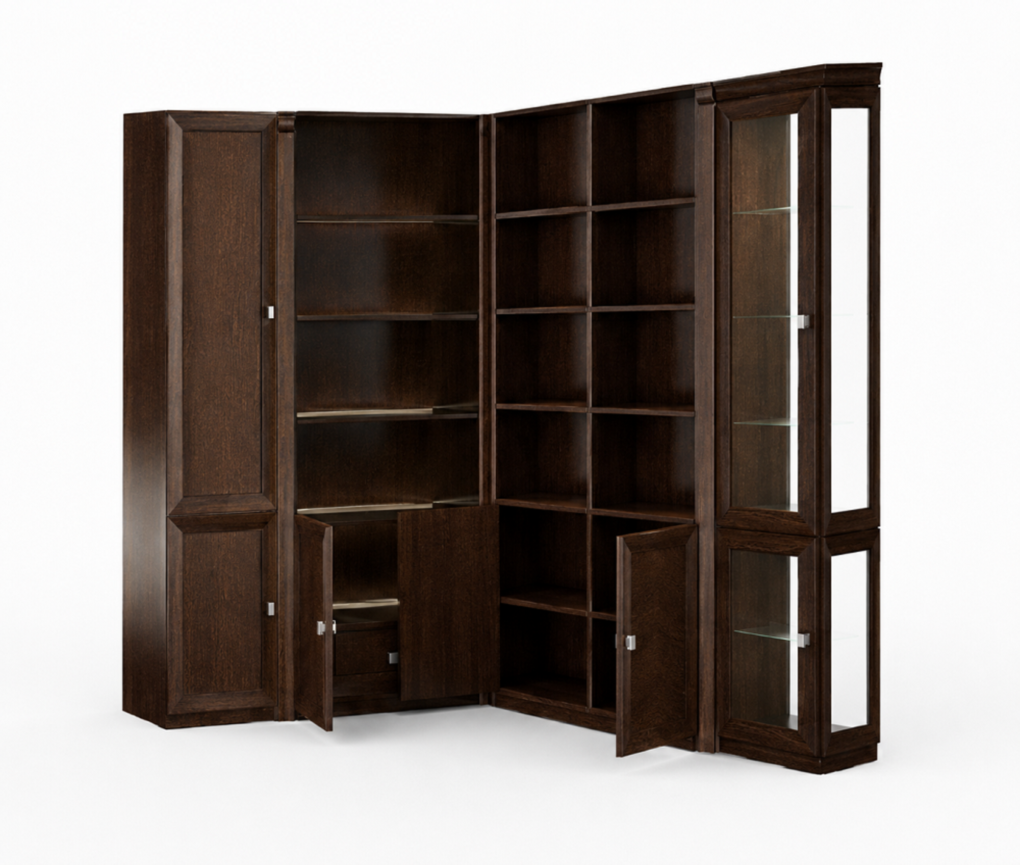 Stylish brown corner cabinets living room wooden furniture classic office furniture