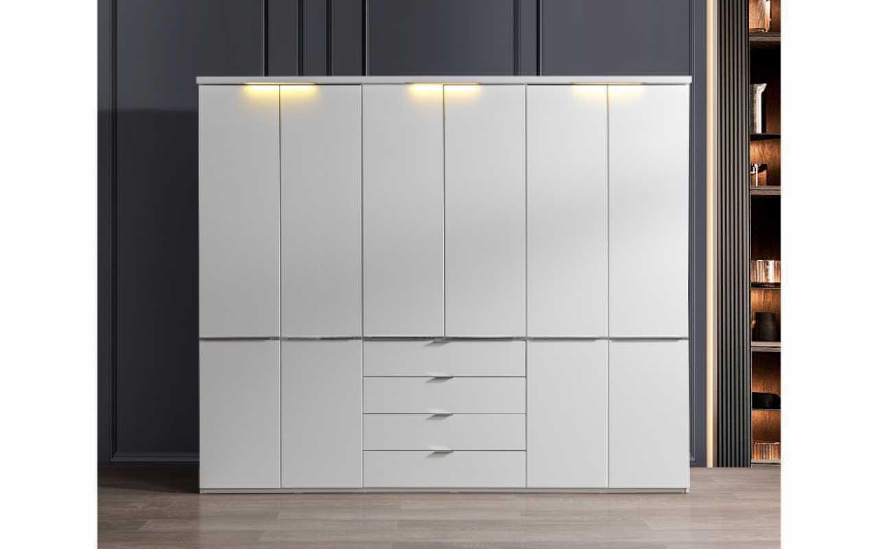 White Wardrobe 4 Drawers Bedroom Cabinets Wooden Furniture