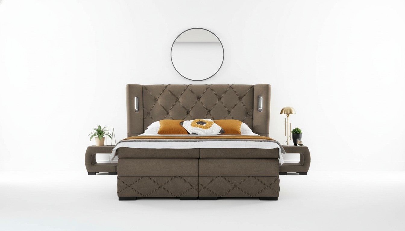 2x bedside tables bedroom complete 3pcs luxury bed modern furnishings wood