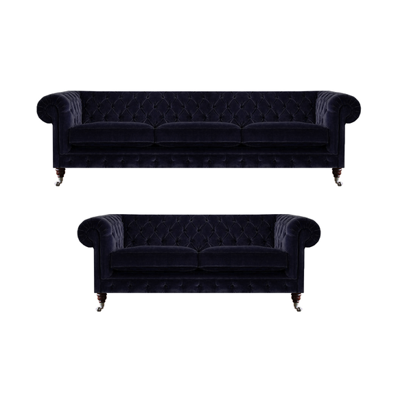 Upholstered furniture three seater sofa living room furniture armchair blue Chesterfield