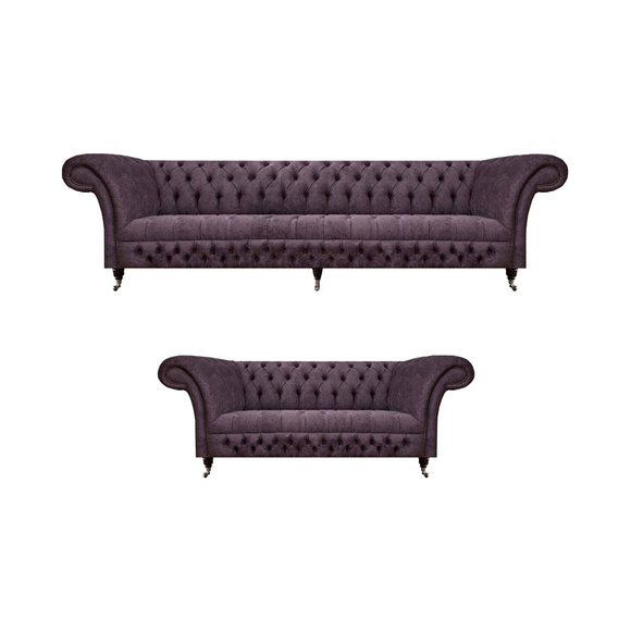Living room luxury purple sofa three seater design armchair sofa set Chesterfield