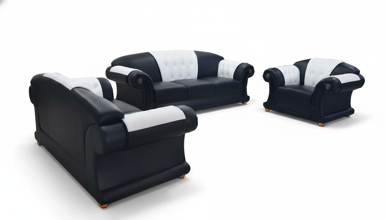 3+2+1 Leather sofa set couch upholstered sofas luxury living area new