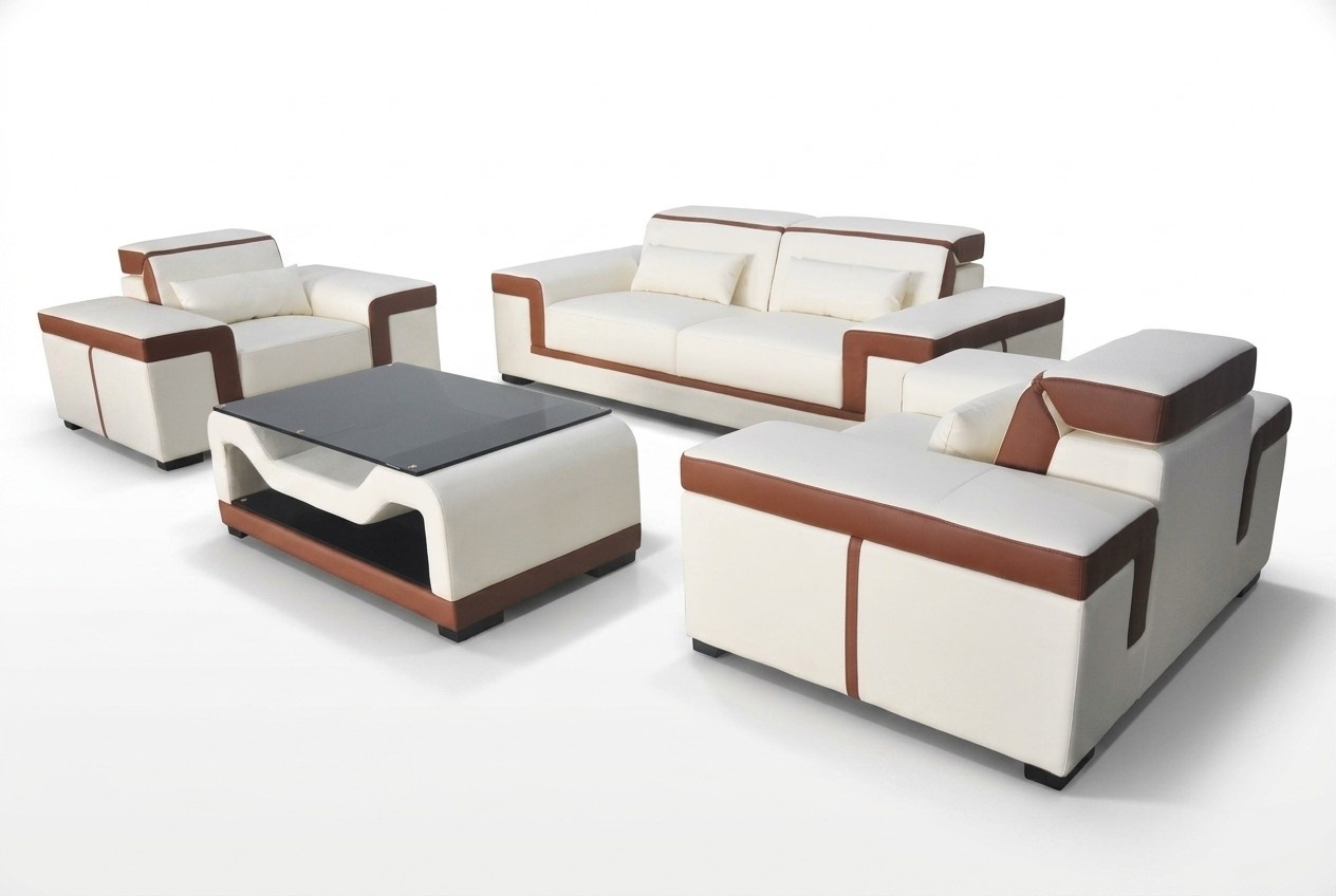 3+2+1 Sofa Couch Upholstery Leather Fabric Couches Sofas Seating Complete Set New