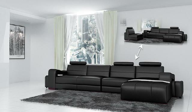 Leather sofa corner sofa + USB couch design living area upholstery sofa L shape