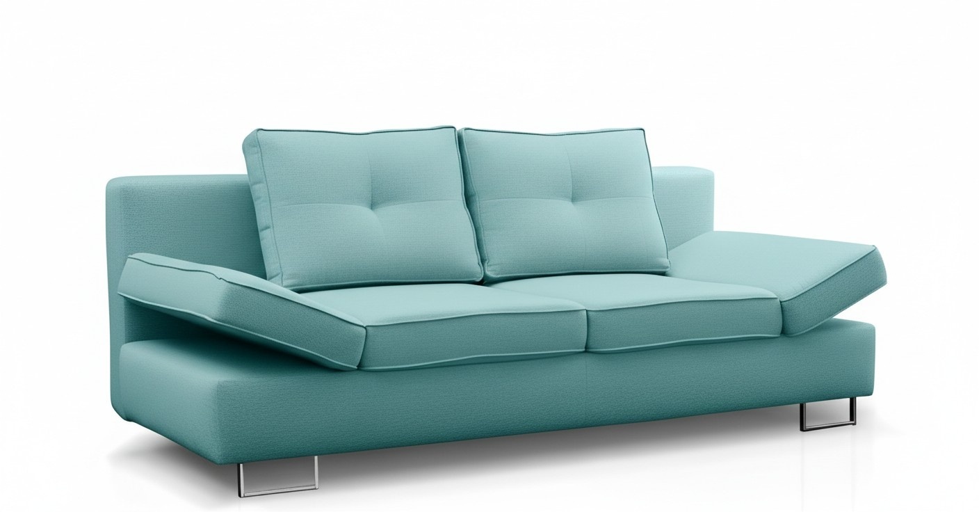 3-seat sofa couch textile upholstery fabric set with bed function, new