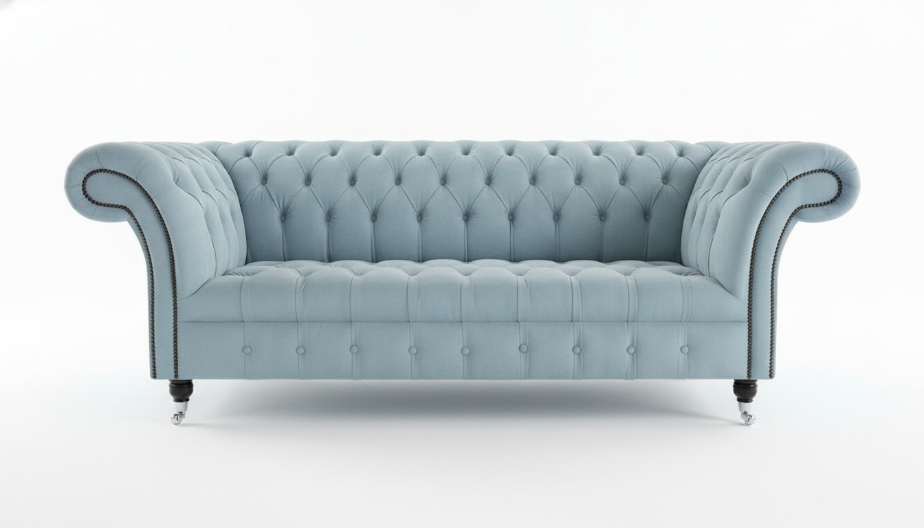 3 Seater Chesterfield Couch Seat Textile Fabric Leather Couches Sofas Sofa Upholstery