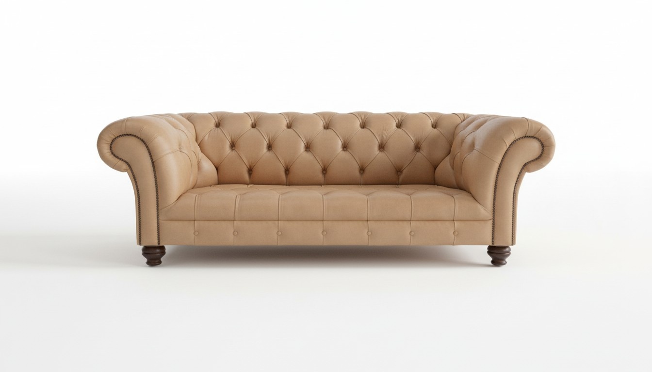 3 seater Chesterfield upholstered sofas design luxury couch sofa leather couches brown