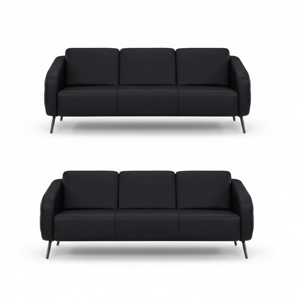 3-seater sofa couch design living room upholstered seating set leather