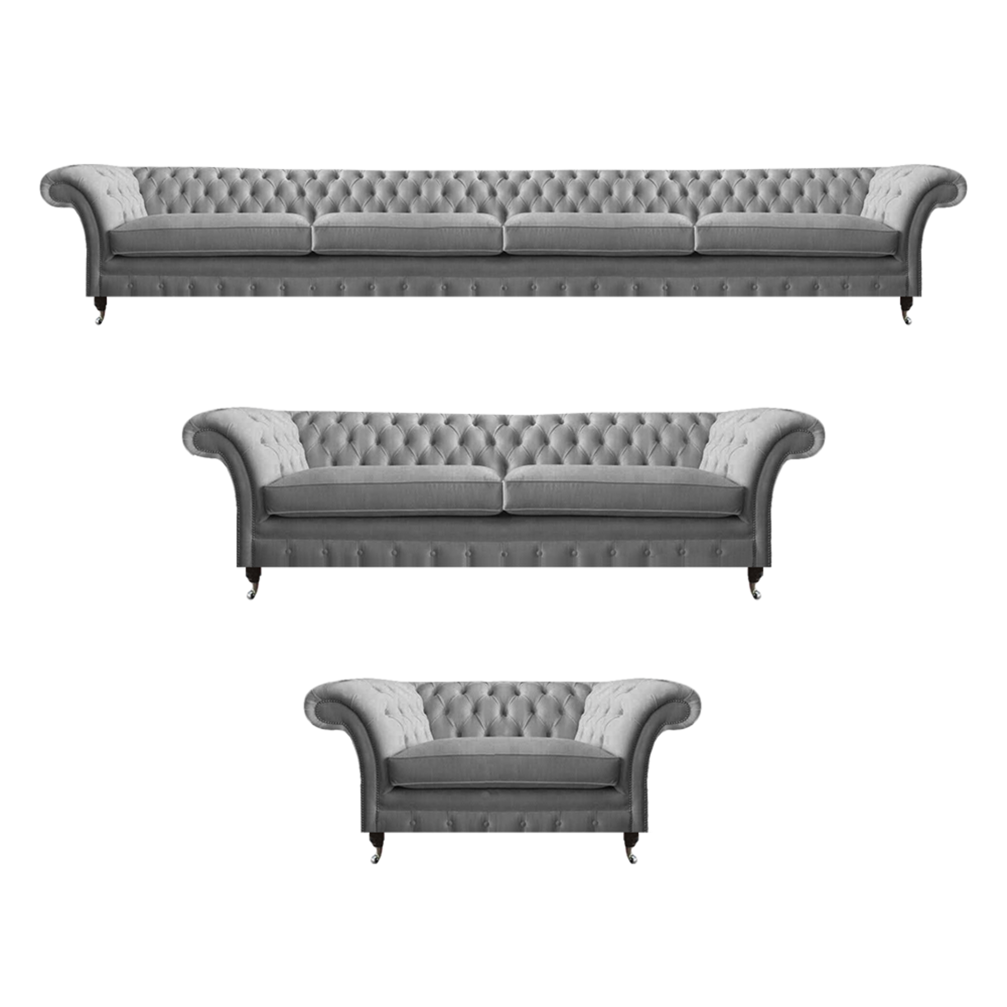 Designer Living Room Sofa Set 3-piece Luxury Chesterfield Sofa Suite Furniture New